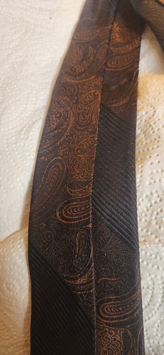 Vintage 1950's 60's SKINNY Mens NECK TIE LAGO DI COMO Rat Pack BoHo Mad Man - Picture 13 of 19