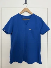 Figs Scrubs Top Catarina One-Pocket Womens Sz M Royal Blue Medical Nurse PO2840