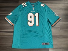 Nike Cameron Wake #91 Miami Dolphins NFL On Field Game Home Aqua Jersey Men 2XL
