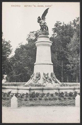 Madrid. MADRID. Parque del Retiro. Fuente del Angel Caido.