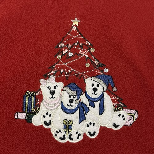 Weihnachten Teddybär Alfred Dunner Sweatshirt Damen groß rot Rundhals - Bild 3 von 5