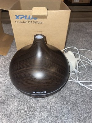 XPLUS Ätherisches Öl Diffuser 300ml Holzoptik Aroma Luftbefeuchter + Nachfüller