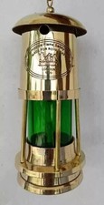 Antica lampada a olio minore in ottone da 6" lanterna nave nautica barca mari...