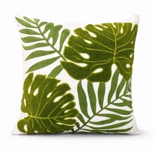 Tropical Leaves Square Decorative Summer Throw cover Pillow Green 18x18