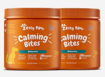 Zesty Paws Calming Bites Peanut Butter Flavored Soft Chew for Dogs 90ct (2 Pack)