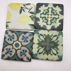 1 x Gisela Graham Resin Tile Coaster Multicoloured Patterned Design 9.5cm New