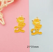 New 50 Pcs Cartoon Cat Enamel Charms Metal Pendants DIY Jewelry E21