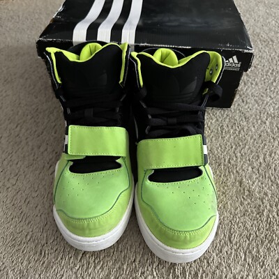 Men's Adidas Streetball 1.5 Originals Lime Green/Black Hightop Sneakers US 8