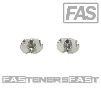 (25) Stainless Steel T-Nut 10-24 x 3/16 (3 Prong) 18-8 - Fast Free Shipping