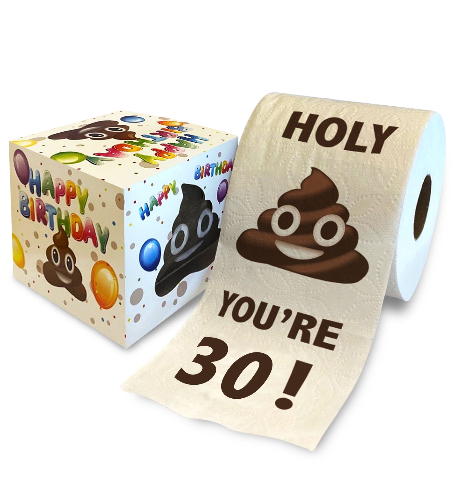 Printed TP 30th Birthday Gift Toilet Paper Funny Gag Gift Prank - 500 Sheets