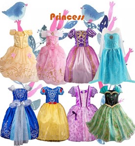 Kid Princess Party Fancy Dress Up Costume Girls Aurora Sandy Rapunzel Belle gift