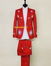 Men s Carrot Red 2-Piece Custom-Made Western Suit