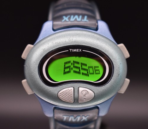 Vtg TIMEX Digital Y2K Mystery Answer Watch Rare Blue Green 2000 NEW BATTERY