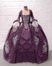 Victoria Vintage Purple Wedding Dresses with White Lace Costum Bridal Gowns