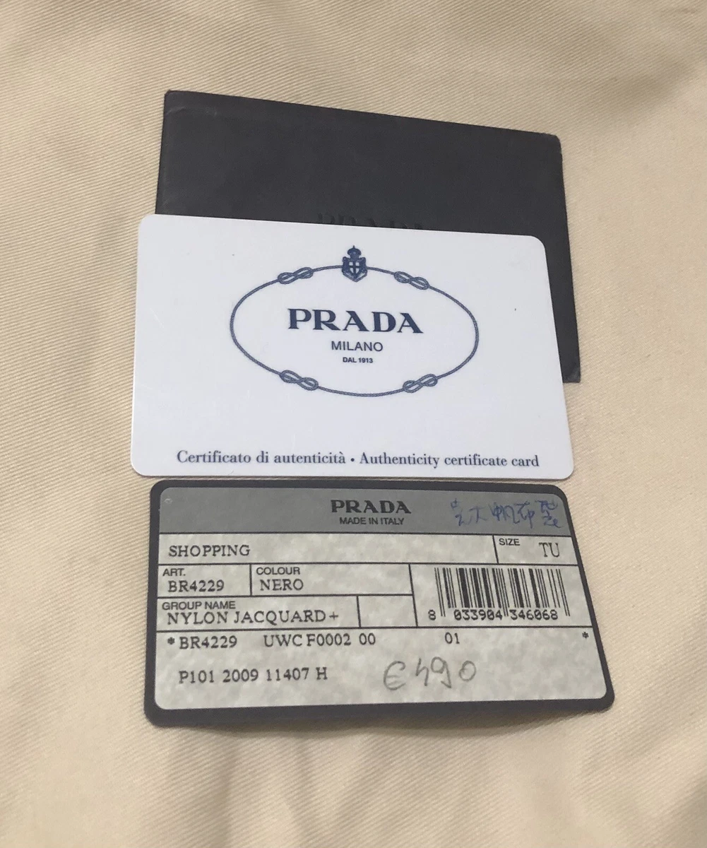 Prada orig Preowned WithAuthenticity Card Black nylon Bag White Stained  Inside