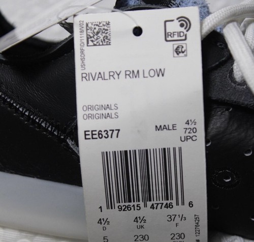 adidas EE6377 Rivalry Rm Low Mens Size 5 Sneakers Shoes Casual - Black - Picture 4 of 4