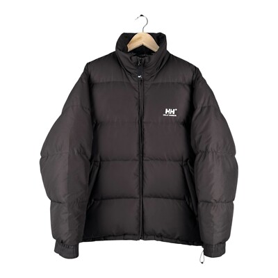 Vintage Y2k Mens HELLY & HANSEN Dark Chocolate Puffer Jacket Oversized Size M