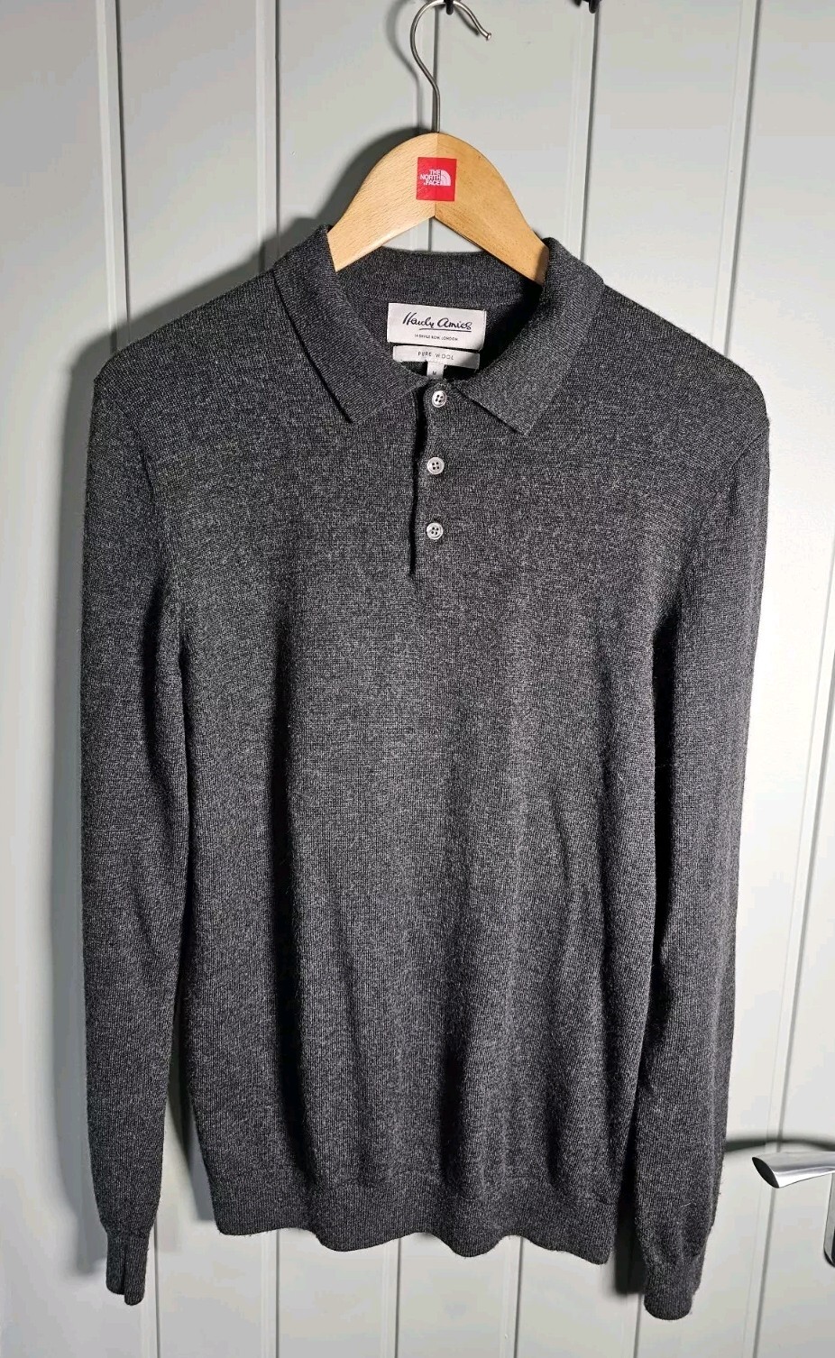 Hardy Amies Camicia Lana Uomo Grigio Medio 1 4 Bottoni Fila Savile Manica Lunga