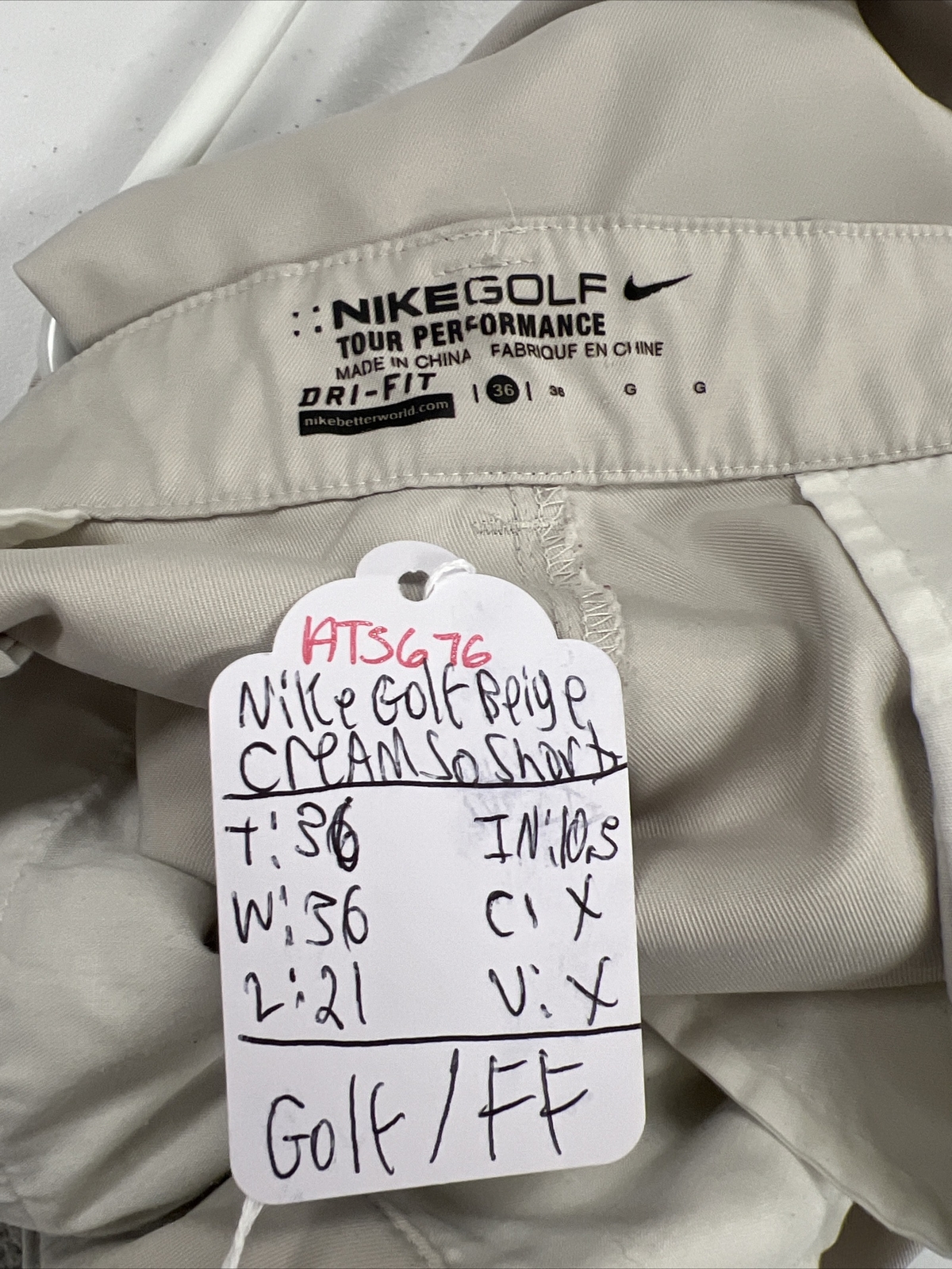 Nike Golf Men's Beige Solid Performance Shorts 36… - image 9