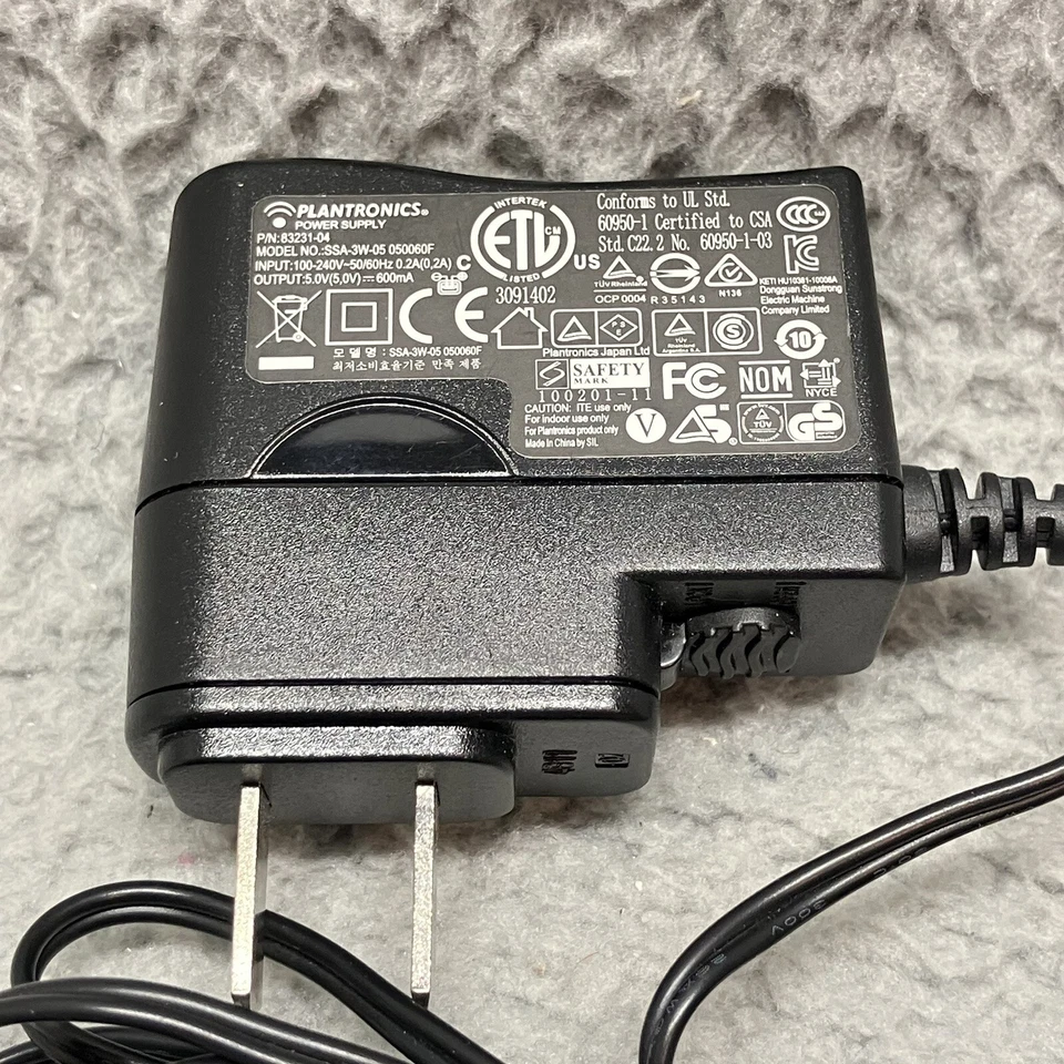 PLANTRONICS SSA-3W-05 Micro USB 5v Charger for Voyager P/N 83231-04 - Image 2 of 4