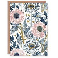 Rosa Aster Wildblumen Hell Blumen Design Geburtstagskarte