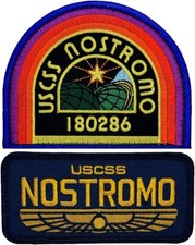 Alien U.S.C.S.S. Nostromo MORALE PATCH - 2PC 4.0 inch HOOK BACKING 059