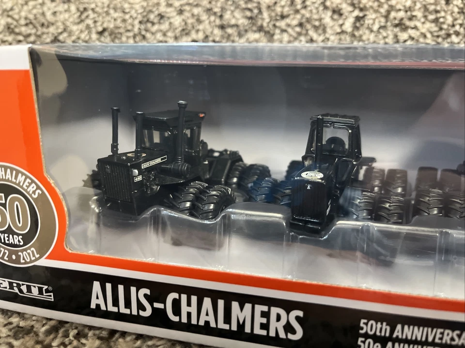 2022 Ertl 1:64 ALLIS-CHALMERS 50th Anniversary BLACK SET 440 7580 4W-220 CHASE - Image 2 of 4