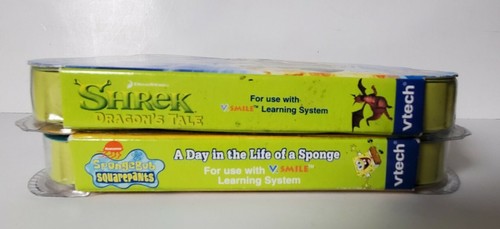 VTech Shrek Dragon's Tale VSmile + Spongebob Video Game lot 6-8 Years Old NEW - Picture 6 of 11