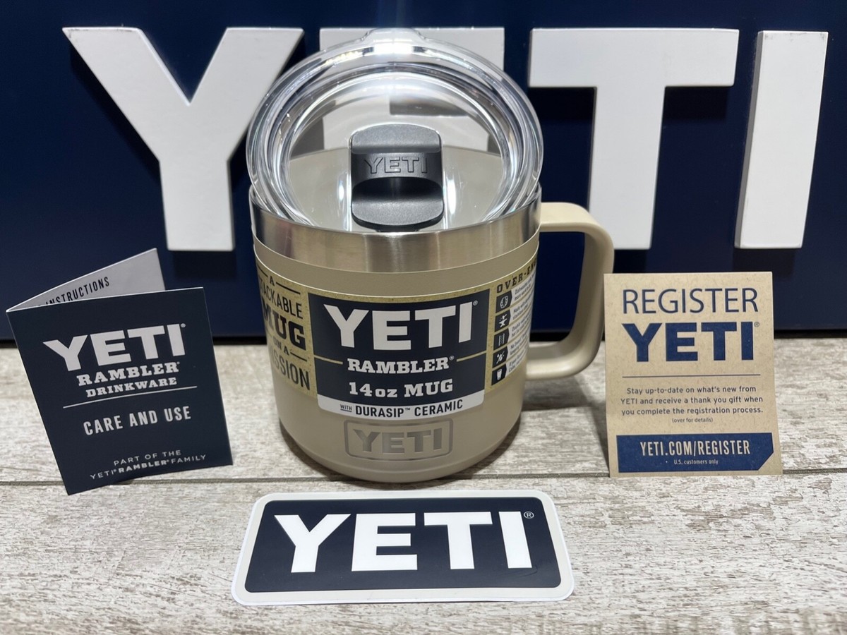 YETI Rambler 14oz Stackable Mug RARE SAND! MagSlider Lid w