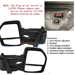 Details About For 15 17 Ford F150 Truck Power Heated Turn Signal Towing Mirror Side Tow 22 Pin