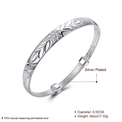 Women's fashion 925 sterling silver bracelet flower bracelet