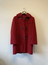 Barbara Lebek Ladies Duffle Coat Size Uk 10 Deep Red Colour With Hood
