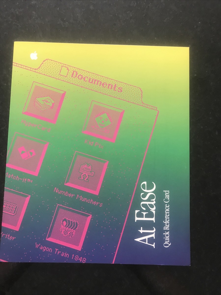 Vintage 1992 Apple Macintosh Mac at Ease Software Quick Reference