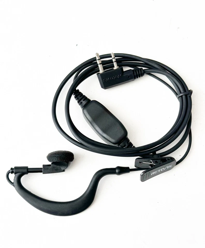 NEW 6PCS Retevis RE3120 Radio Earpiece 2 Pin for Walkie Talkie - Black - Image 3 of 4