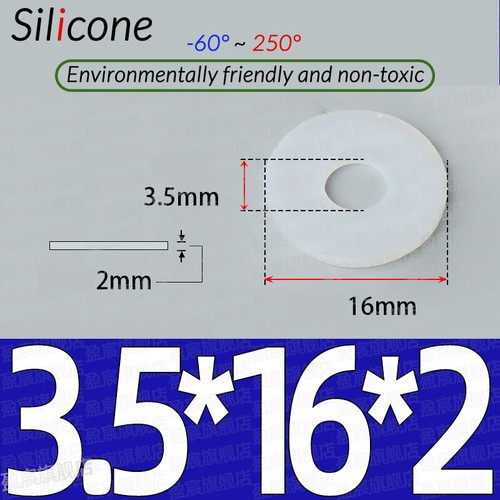 JUNTAS DE SELLO ARANDELA DE GOMA ANILLO PLANO DE ALTA TEMPERATURA SILICONA BLANCA DE 2 MM DE ESPESOR - Imagen 19 de 115