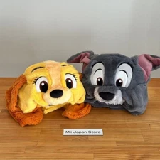 Tokyo Disney Resort Lady & Tramp Ears HeadBand Fluffy Fun Cap Hat set 2 Japan