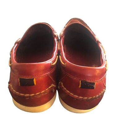 Allen Edmonds Kirkwood Leather Loafer Deck Shoe Sz. 10D Dark Red Slip On Casual Allen Edmonds Kirkwood Leather Loafer Deck Shoe Sz. 10D Dark  main image 2