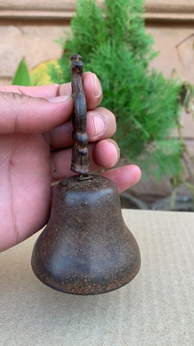 Antique Old Hand Forged Bronze Monastery Hand Bell Worship Bell Temple Hand Bell - 第 5/10 張圖片