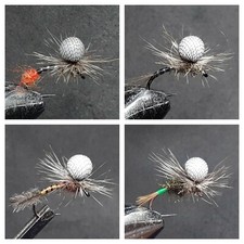 16 MOSCHE PARACADUTE PER PESCA A MOSCHE (4 MODELLI)-PAR 1