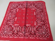 Vintage 60s 70s Key Bandana Advertising Work Wear Bandana Handkerchief