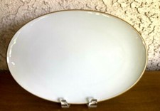 Vtg MCM Contempo Frost Oval Serving Platter 14.5in W x 9.75in L Porcelain