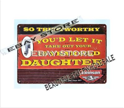 90S JOHNSON OUTBOARD MOTORS marine boating engine metal tin sign  inspirational