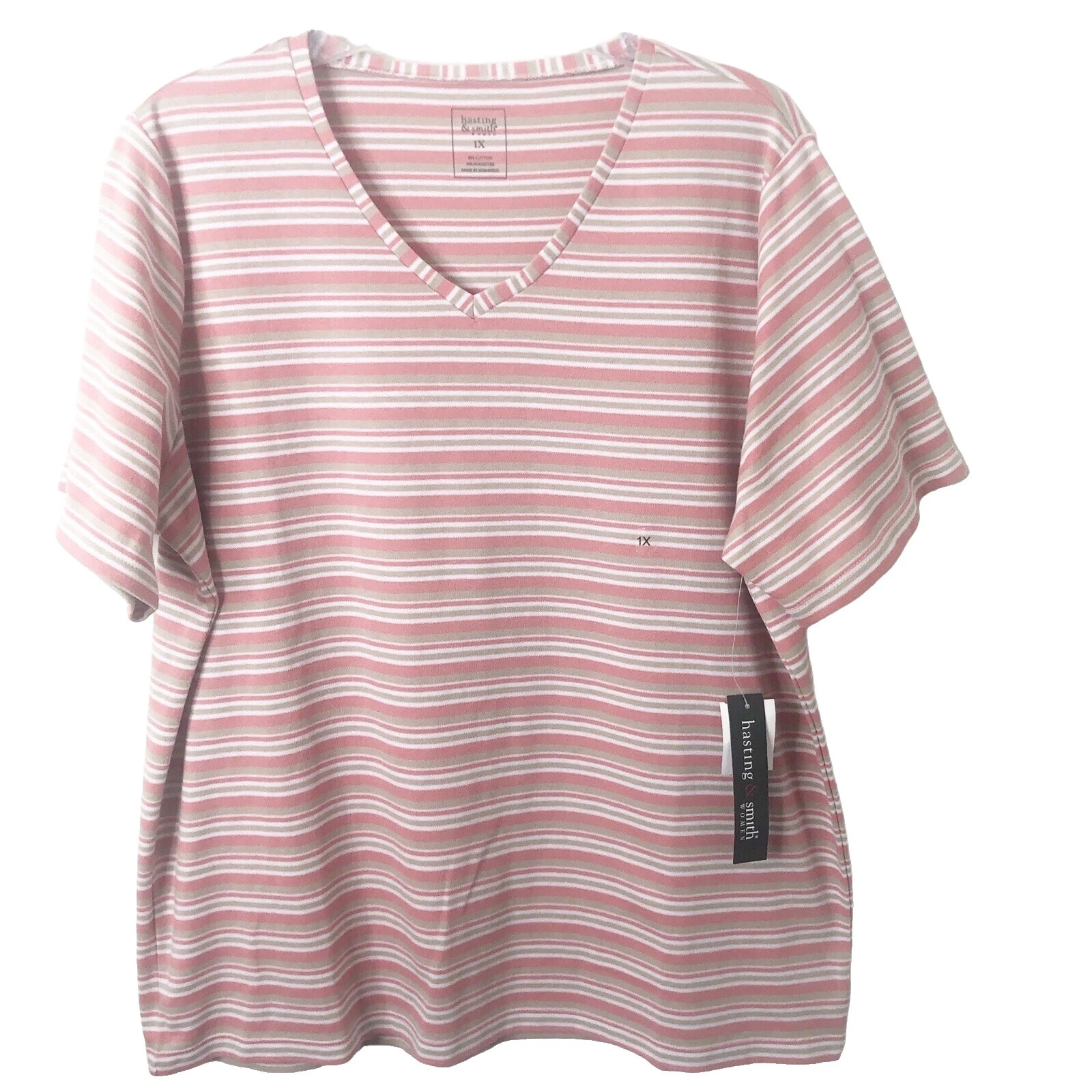 Striped Plus Size T-Shirt Tops for Women