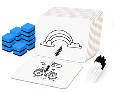 Dry Erase LapBoards 12 Pack Double Sided 12.5 x 9 Inch Whiteboards with 12 Er...
