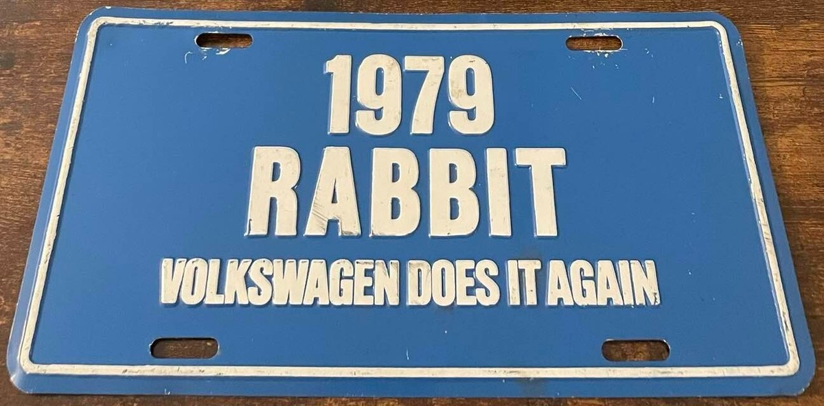 1979 Volkswagen Rabbit Booster License Plate VW Does It Again | eBay