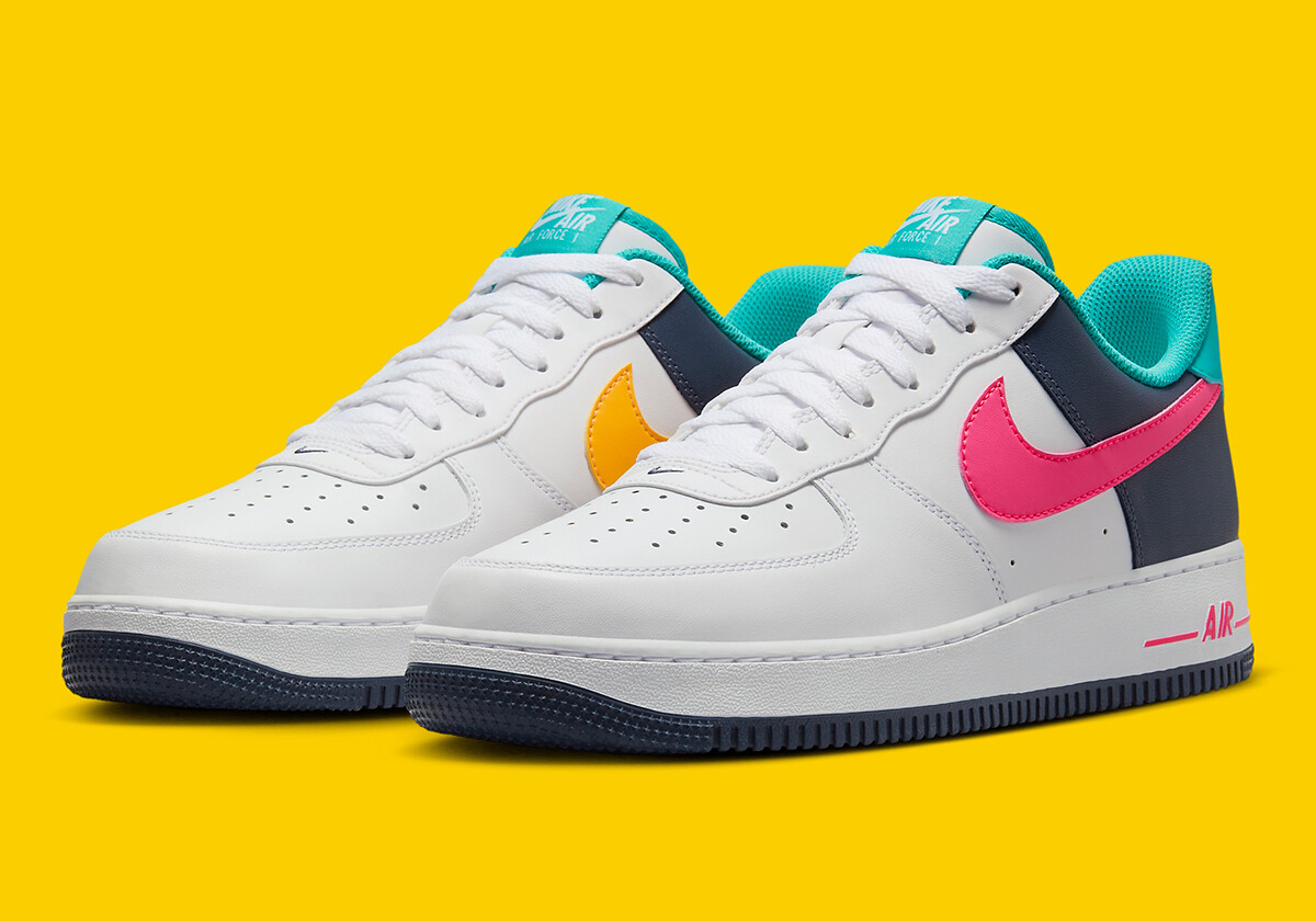Nike Air Force（279） Nike Air Force 1 '07 Low Neon 90's White Racer Pink Blue