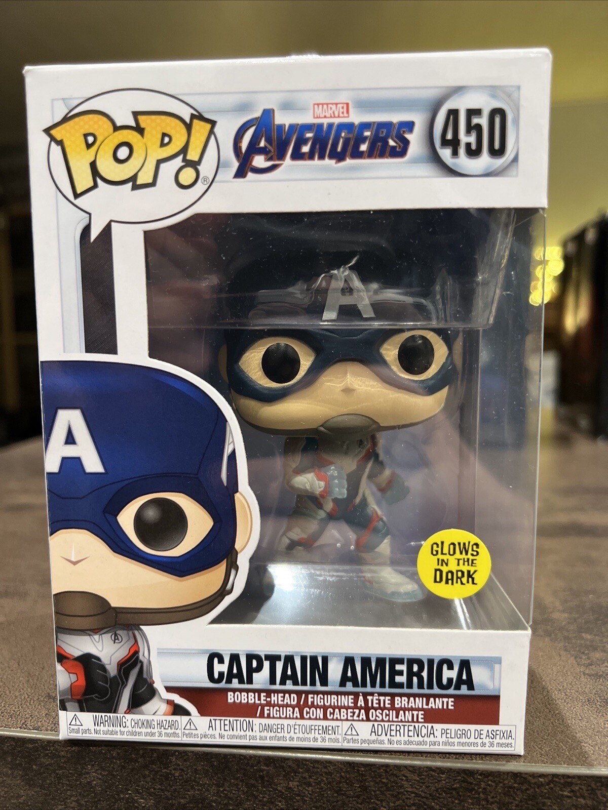 Thumbnail - Marvel Avengers Endgame Captain America 450 Gitd Inkl T-shirt Funko