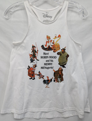 Box Lunch Disney Robin Hood & Merry Menagerie Tank Small New White Racerback