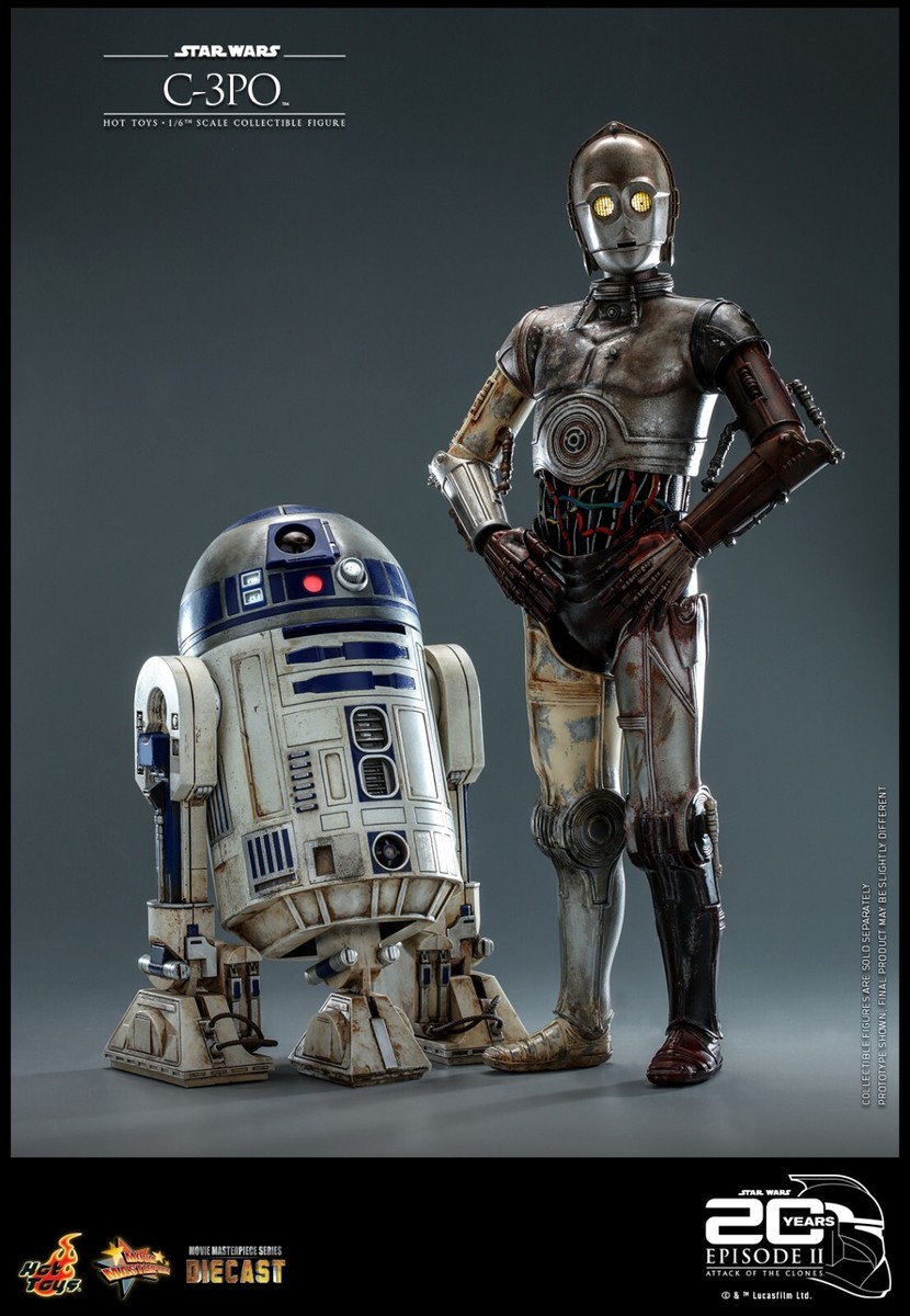 Figurine C-3PO Hot Toys 1/6 Diecast – MMS650-D46 Star Wars Ep II, Neuve Scellée (2023)