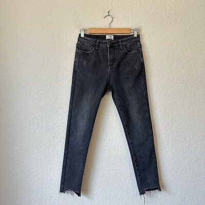 ACNE STUDIOS Skinny Jeans Womens Sz 30 Heathered Black BLÅ KONST Cropped  Raw Hem
